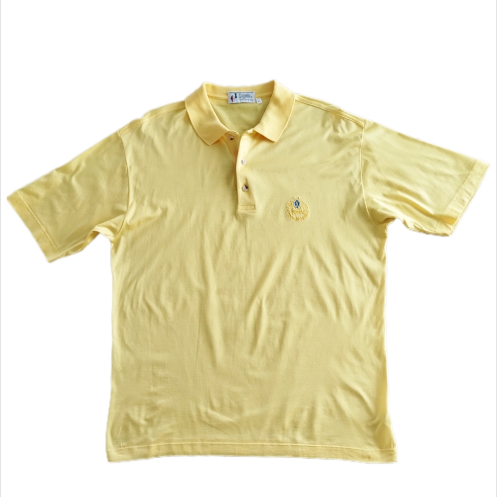 Vintage Ritratto Golf Roma Italy Yellow Polo Men's XL Golf Club - Picture 2 of 7